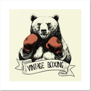 Vintage Boxing Boxing Bear Posters and Art